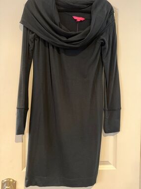 Lilly Pulitzer Black Long Sleeve Cowl Neck Dress